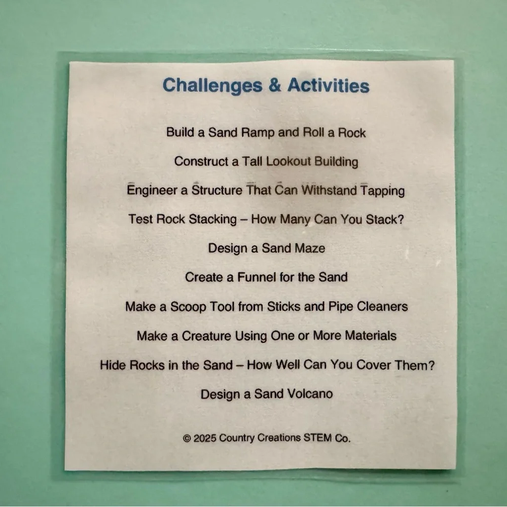 Sand & STEM Challenge Kit Kids‎ Science Engineering Activity Ages 3–10